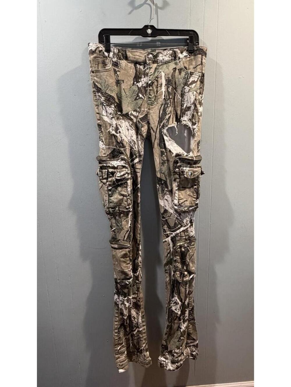 Womens Rockstar Original Camo Cargo Pants Size XL  Distressed